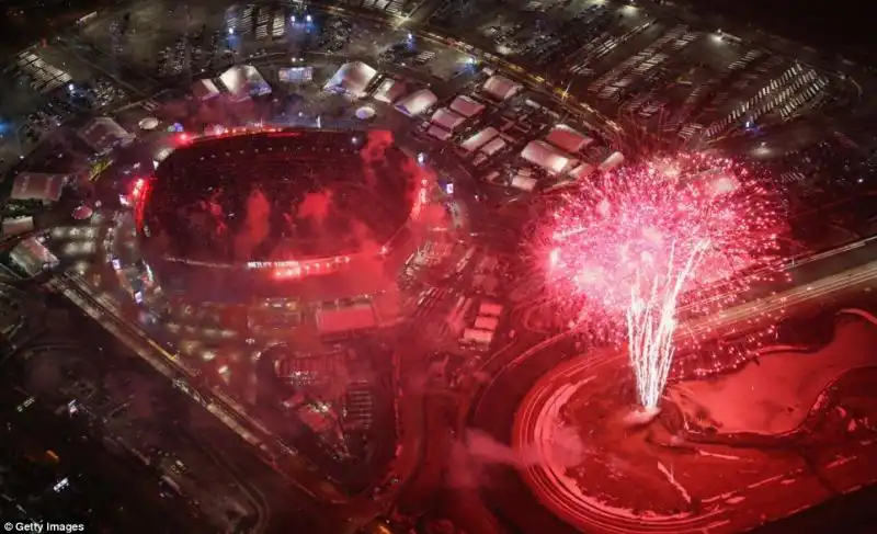 Spettacolo pirotecnico al Super Bowl 