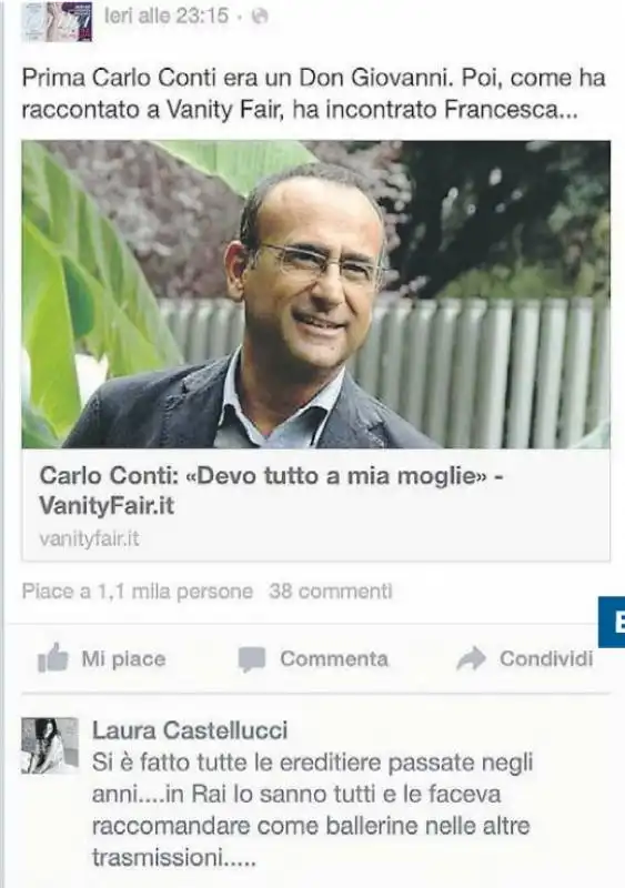 COMMENTO LAURA CASTELLUCCI MANAGER CALZEDONIA