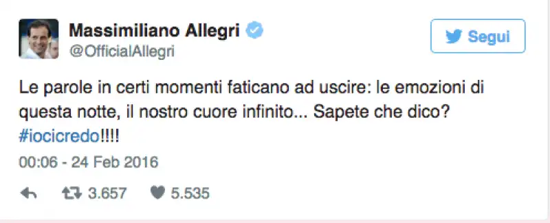 TWEET ALLEGRI