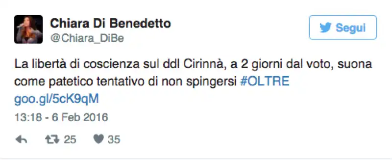 TWEET DI BENEDETTO