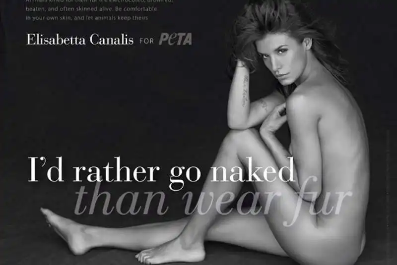 elisabetta canalis nuda per la peta