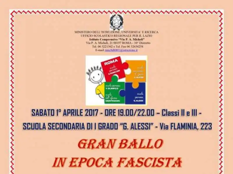 IL GRAN BALLO IN EPOCA FASCISTA IN UNA SCUOLA DI ROMA