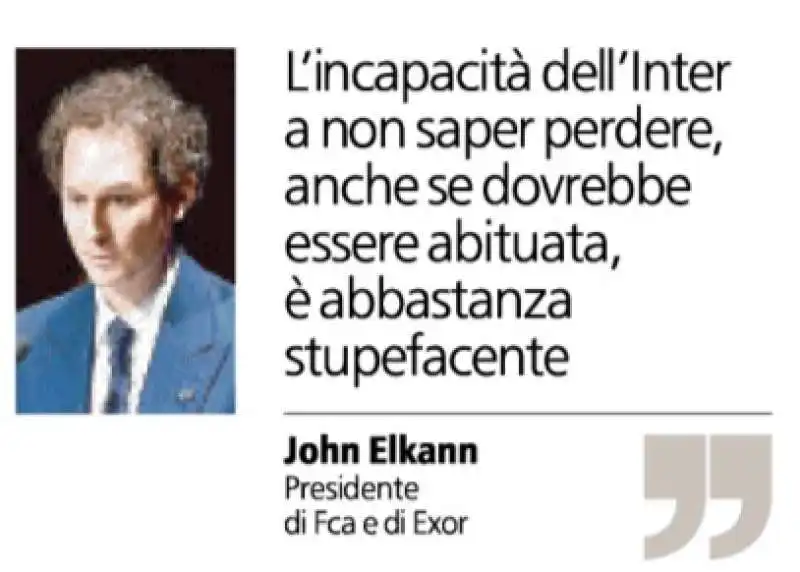 JOHN ELKANN CONTRO L INTER