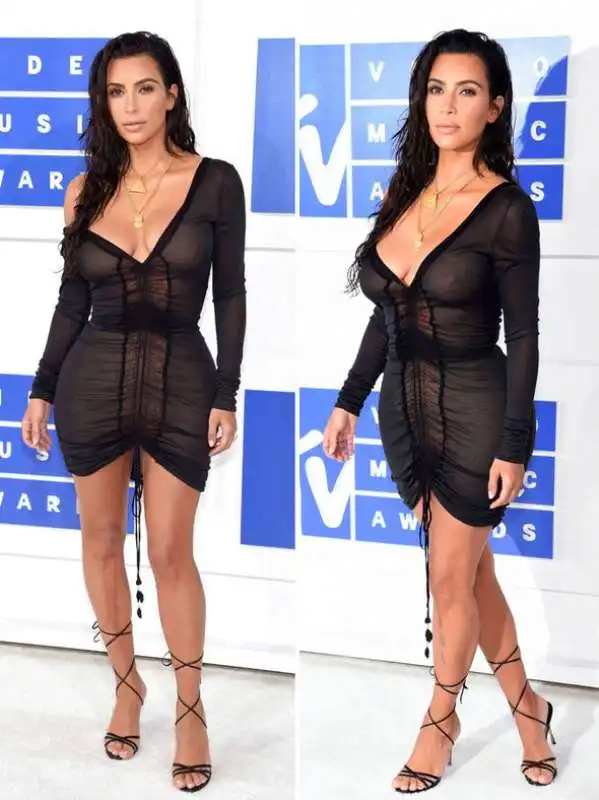 kim kardashian senza reggiseno