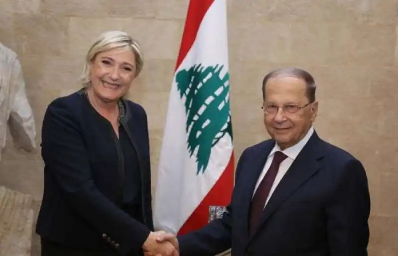 MARINE LE PEN CON IL PRESIDENTE LIBANESE AUN