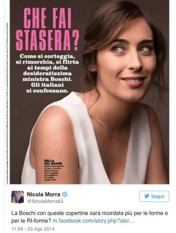 nicola morra su maria elena boschi