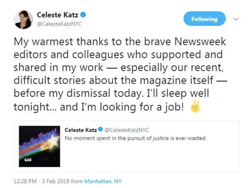 celeste katz newsweek