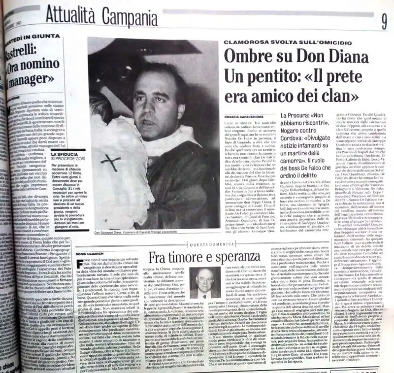 DON GIUSEPPE DIANA - ARTICOLO DI IL MATTINO