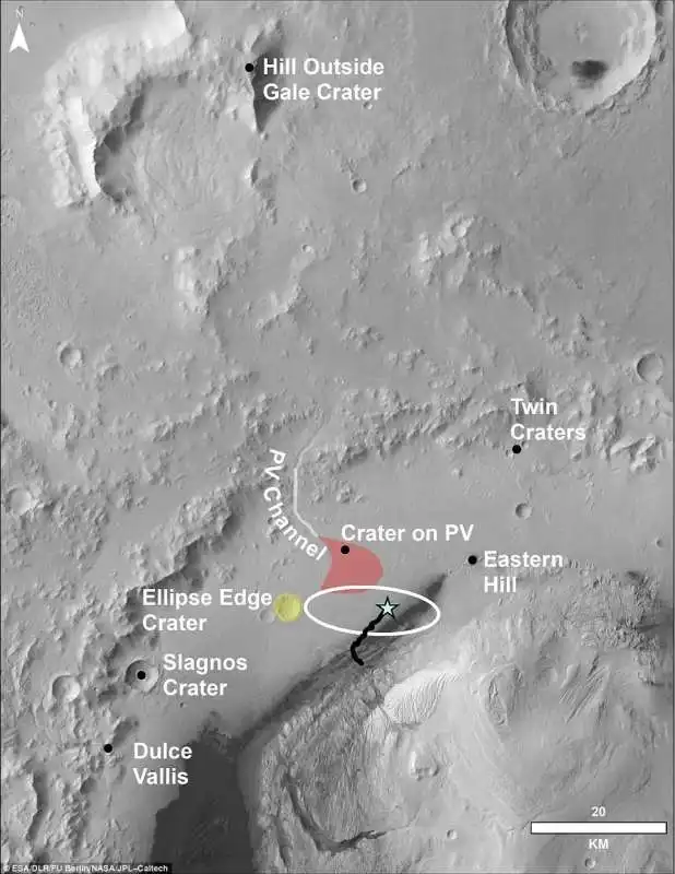 il luogo in cui si trova il rover