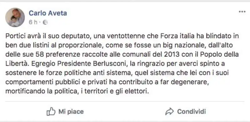 IL POST DI CARLO AVETA SU MARTA ANTONIA FASCINA