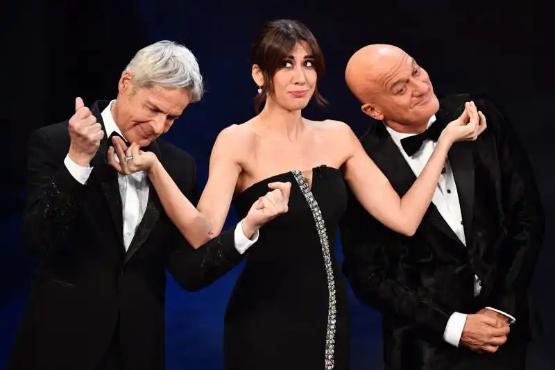 CLAUDIO BAGLIONI - CLAUDIO BISIO - VIRGINIA RAFFAELE A SANREMO 2019