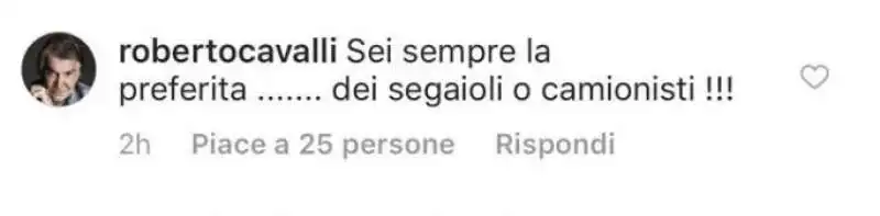 il commento di cavalli su belen