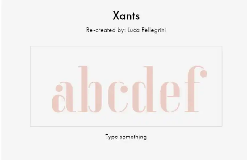 il font 'xants' rivisto da luca pellegrini 1