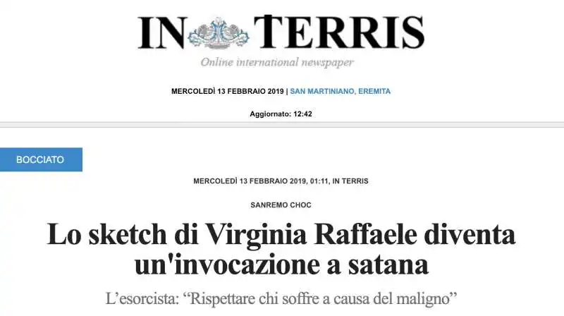 interris   esorcista contro virginia raffaele che invoca satana a sanremo