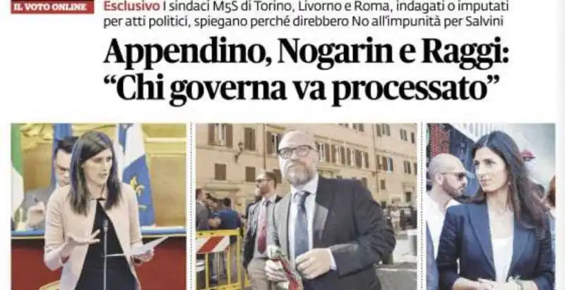 L'ARTICOLO DEL FATTO CON I COMMENTI DI RAGGI, NOGARIN E APPENDINO SUL VOTO PER LA DICIOTTI