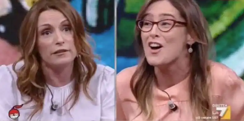 lucia borgonzoni e maria elena boschi a dimartedi