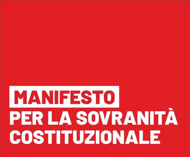 manifesto per la sovranita' costituzionale