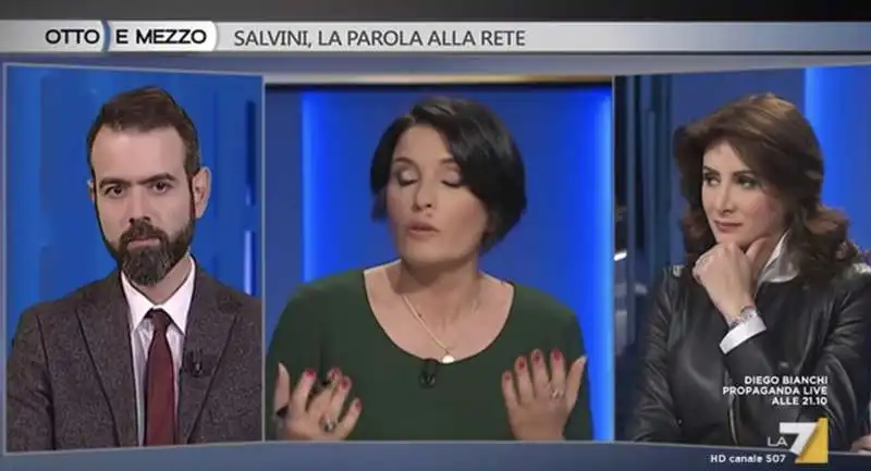 marianna aprile francesco borgonovo e anna falcone a otto e mezzo 5