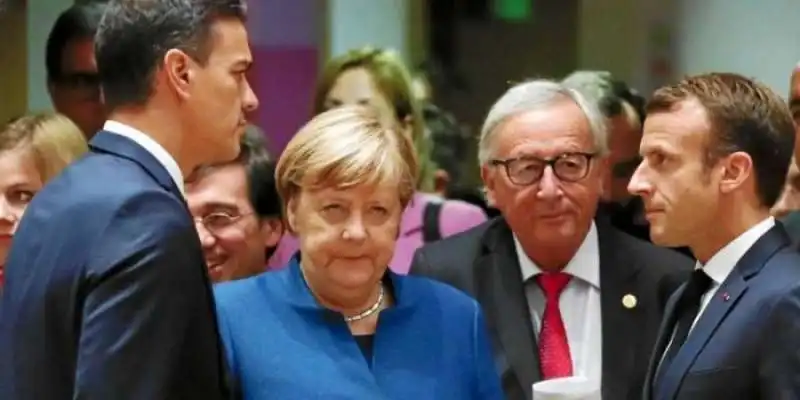 MERKEL  MACRON SANCHEZ JUNCKER