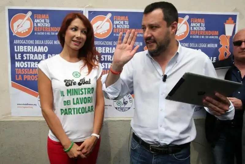 SALVINI CON EFE BAL PER LA CAMPAGNA CONTRO LA LEGGE MERLIN