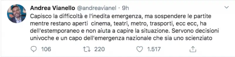 andrea vianello tweet