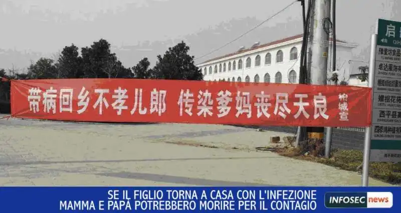 coronavirus   striscioni per strada in cina 11