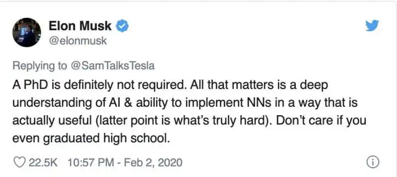 ELON MUSK ASSUME TUTTI ANCHE SENZA DIPLOMA