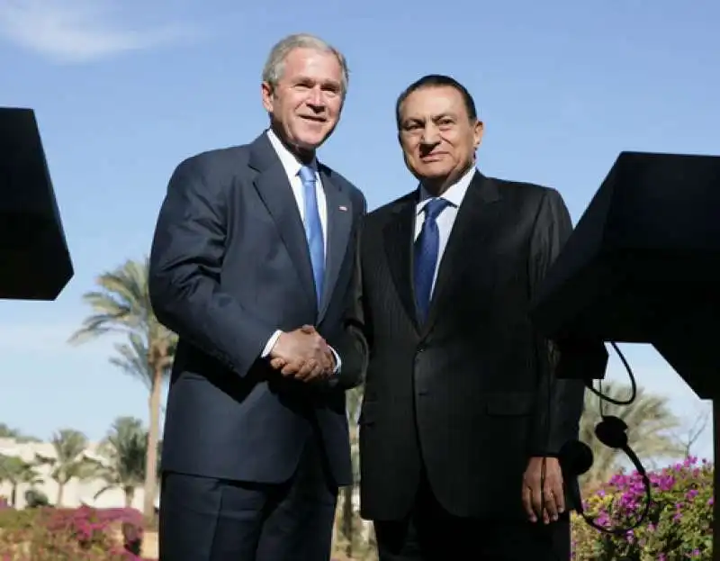 george w. bush hosni mubarak 1