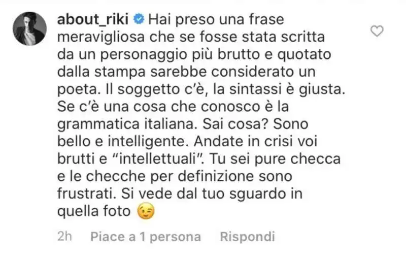 i commenti di riki a davide misiano