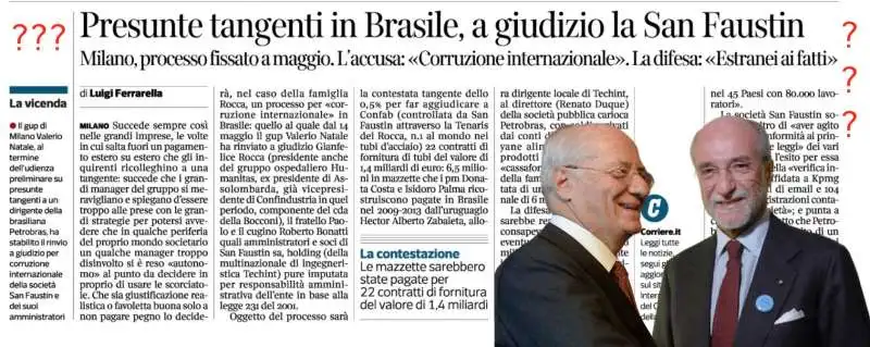 L ARTICOLO SU PAOLO E GIANFELICE ROCCA SAN FAUSTIN PETROBRAS