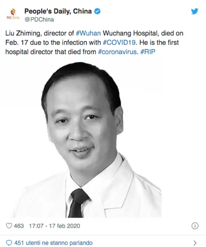 liu zhiming direttore ospedale wuhan 1