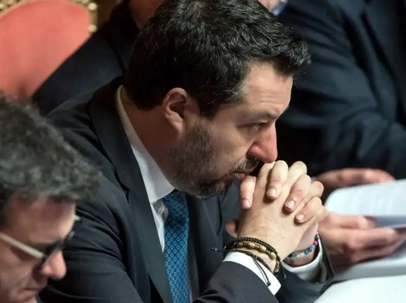 matteo salvini in senato  