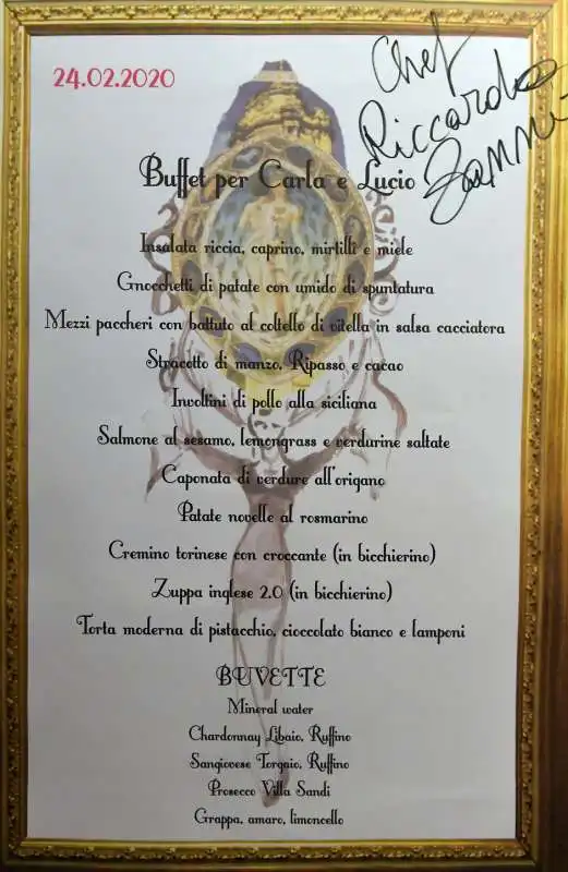 menu della serata