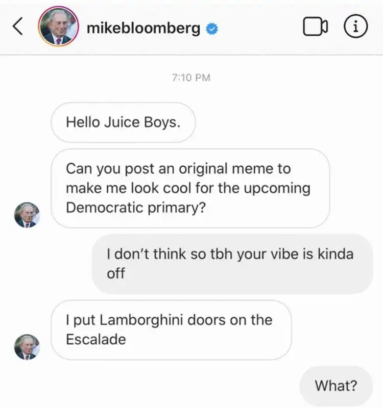 MIKE BLOOMBERG MEME 2020