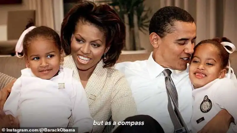 barack obama, michelle obama e le figlie