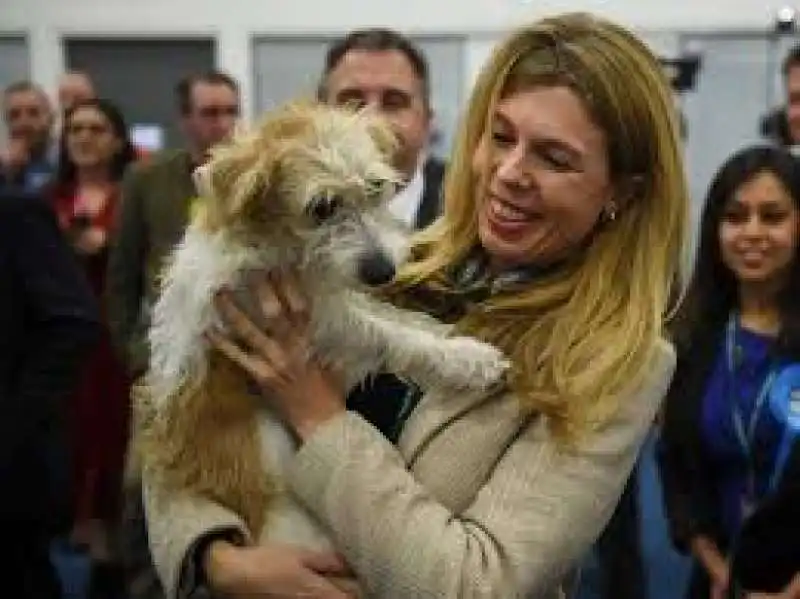 carrie symonds e il cane dilyn 1