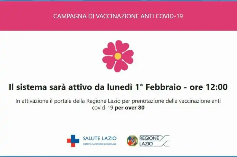  il sito per prenotare il vaccino della regione lazio