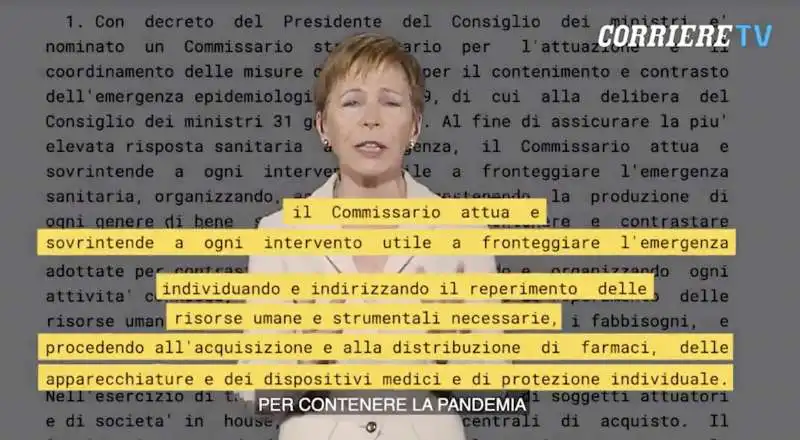 milena gabanelli e la gestione commissariale di arcuri 1