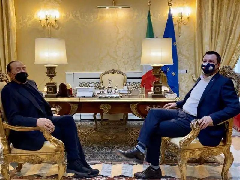 silvio berlusconi con matteo salvini