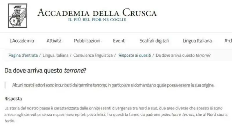 terrone   accademia della crusca 