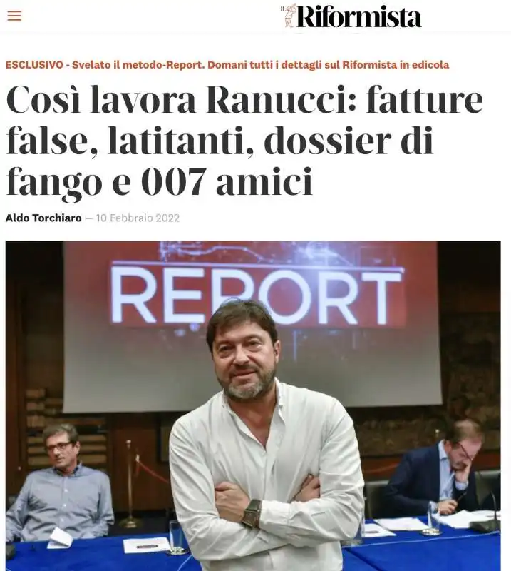 ARTICOLO DEL RIFORMISTA SU SIGFRIDO RANUCCI  