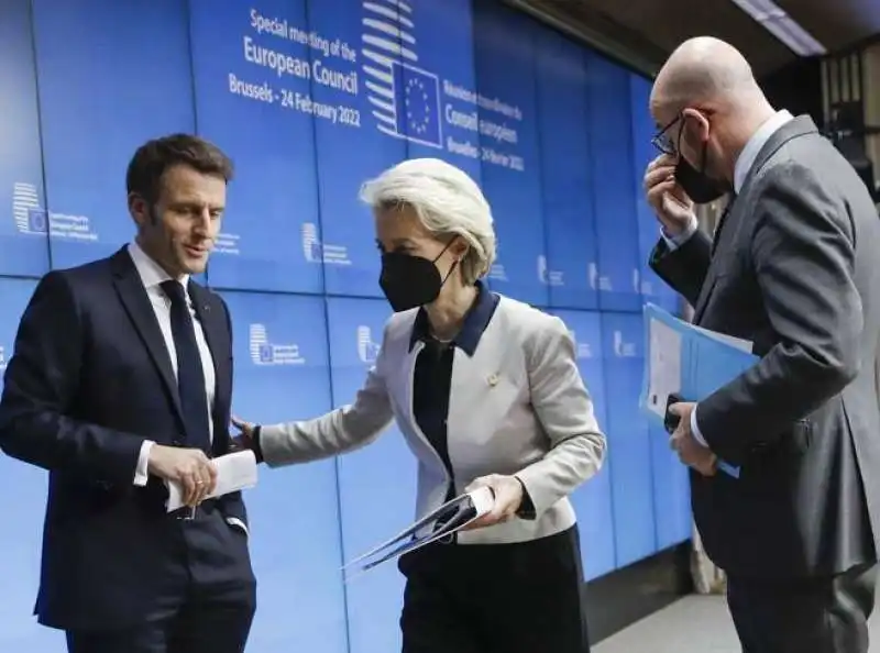 EMMANUEL MACRON URSULA VON DER LEYEN CHARLES MICHEL