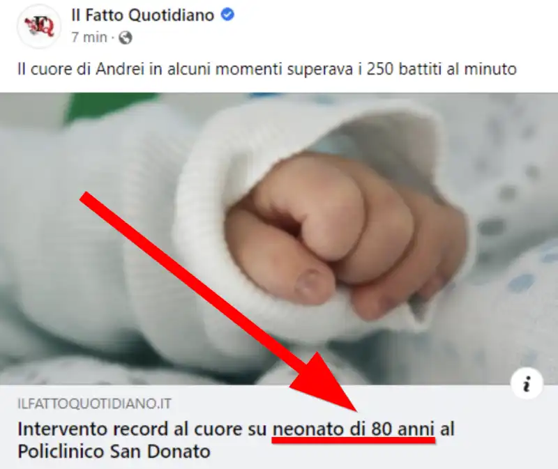 Fatto Quotidiano - Neonato di 80 anni