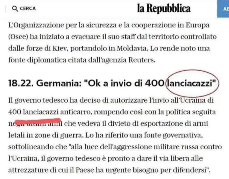 I LANCIACAZZI DI REPUBBLICA