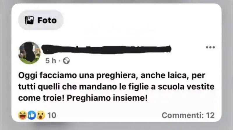 il post sessista