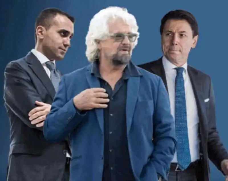 LUIGI DI MAIO - BEPPE GRILLO - GIUSEPPE CONTE