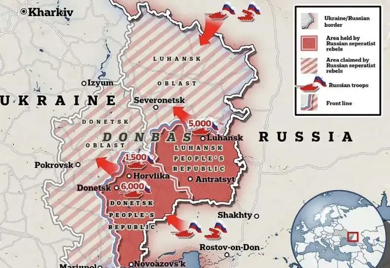 mappa donbass