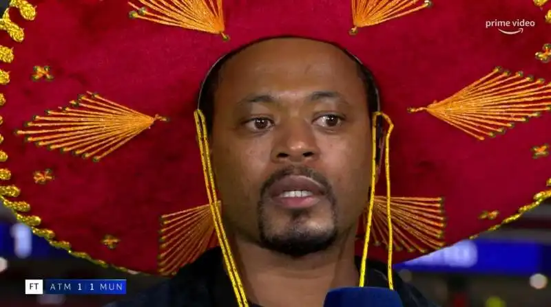 patrice evra con il sombrero al wanda metropolitano