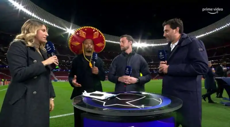 patrice evra con il sombrero al wanda metropolitano