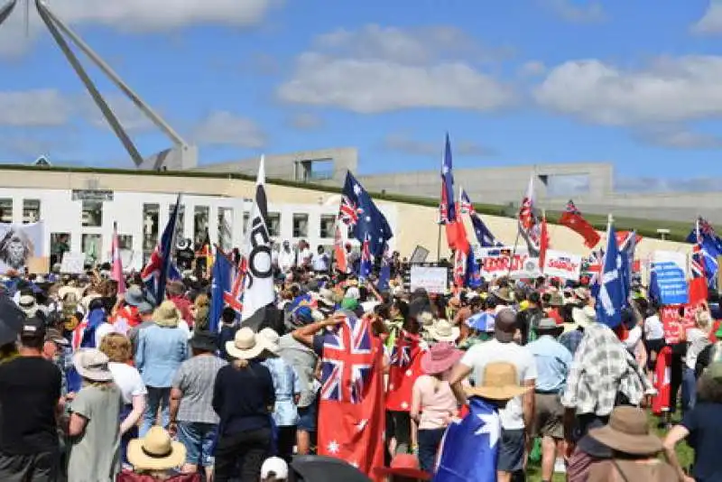 Proteste in Australia contro obbligo vaccinale e restrizioni Covid 4